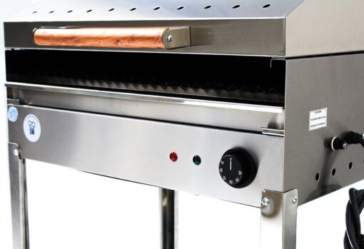 Parrilla Eléctrica Balcón Acero Base Funda Ahumador Regalo Plateado - Imagen 3