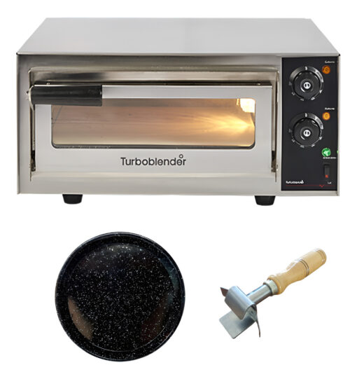 Horno Pizzero Eléctrico 1 Piso Molde 36 Pinza Turboblender  Plateado