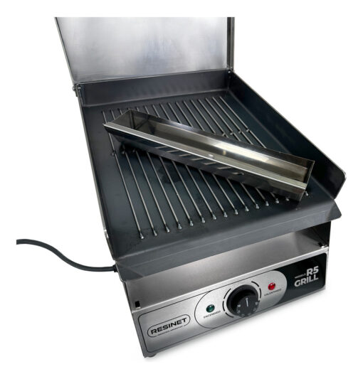 Plancha Grill Eléctrica Lomitera Sandwich 35x42 Resinet R5 Plateado - Imagen 4