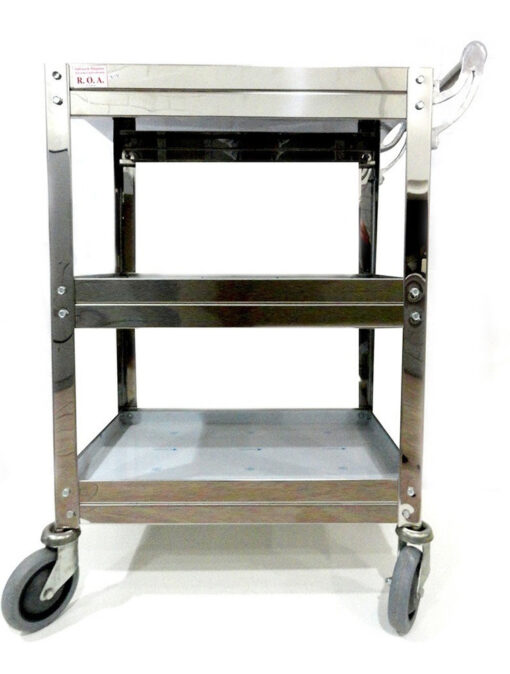 Carro Servicio Gastronómico Acero 3 Estantes 60 X 40 Cm Roa - Imagen 8