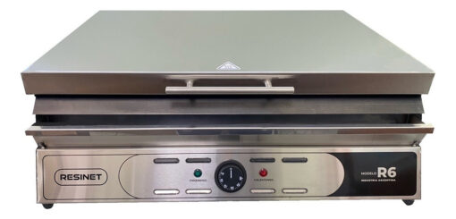 Plancha Lisa Eléctrica Lomitera Hamburguesa R6 Tapa Resinet Color Plateado - Imagen 4