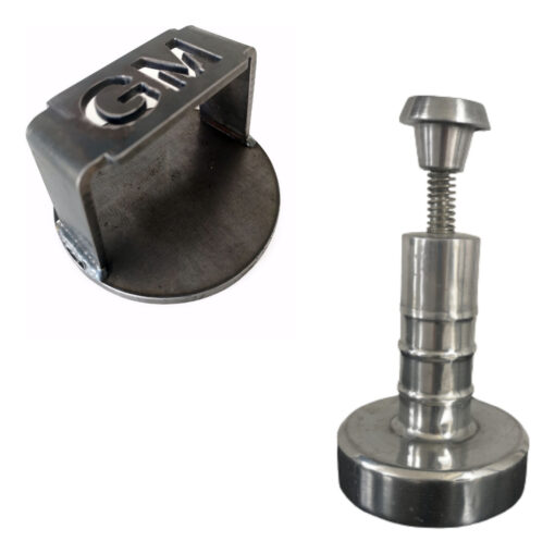 Combo Hamburguesera Manual Armador 10 Cm Aluminio + Smasher  Gris