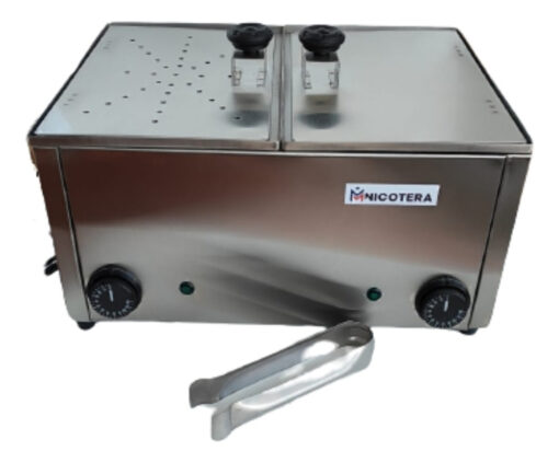 Panchera Eléctrica Doble 24 Super Panchos Con Calienta Pan