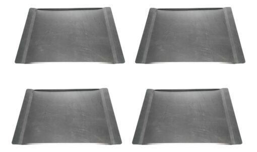Pack 4 Bandejas Planas 44x32 Chapa Aluminizada 0.8mm Horno Plateado