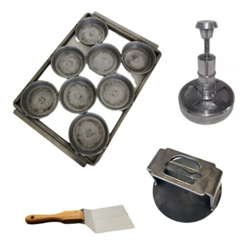 Trincha Pan Hamburguesas 44x32 + Hamburguesera 10 + Espatula Gris