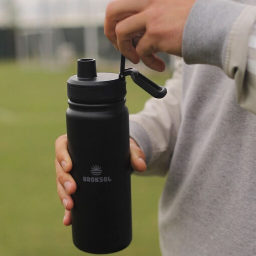Botella Térmica Deportiva Broksol 650 Ml Acero Negro A Rosca - Imagen 6