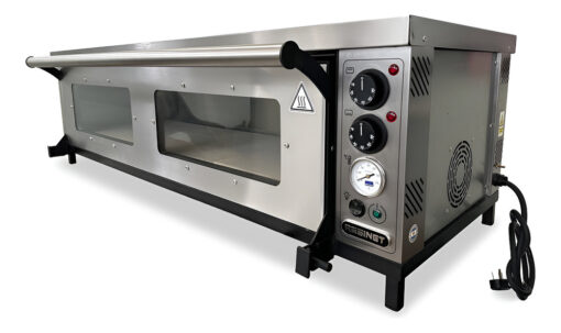 Horno Pizzero Eléctrico Piso Refractario 6 Moldes Venecia Gris