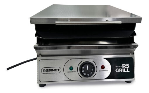 Plancha Grill Eléctrica Lomitera Sandwich 35x42 Resinet R5 Color Plateado - Imagen 3
