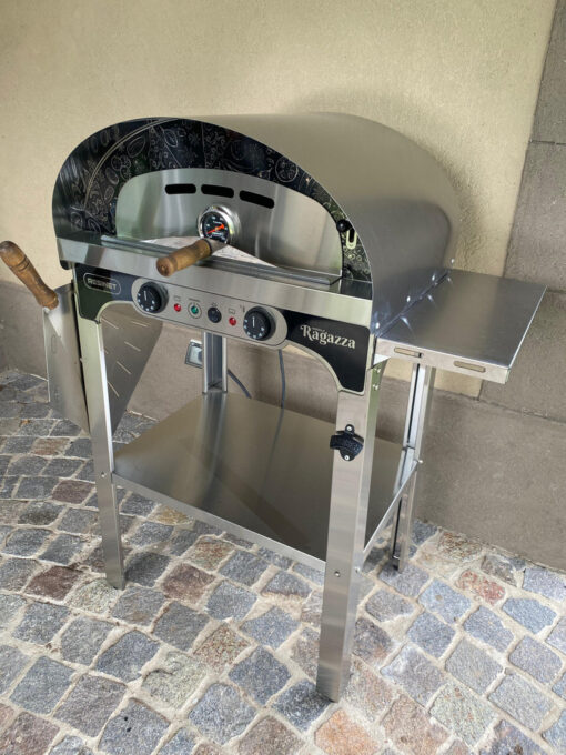 Horno Pizzero Eléctrico Ragazza Símil Barro Resinet 1 Molde Plateado - Imagen 5