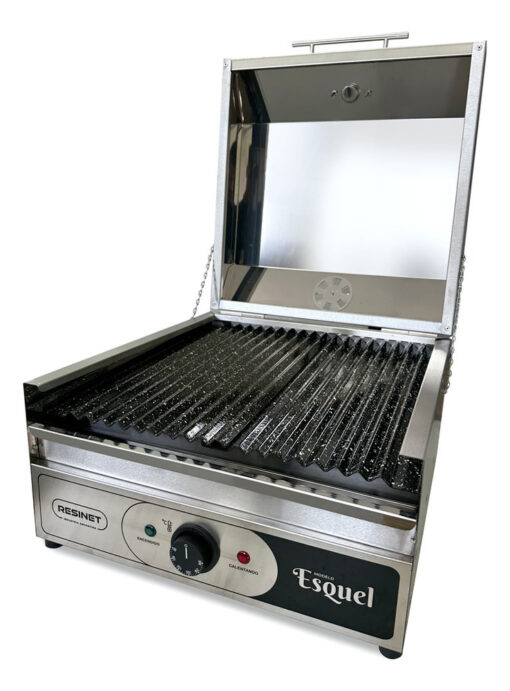 Parrilla Eléctrica Esquel 40x40 Balcon Acero Funda Regalo Plateado
