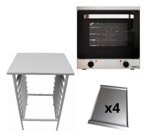 Base Para Horno Convector Latero Dorato Morelli + 4 Bandejas Gris - Imagen 3