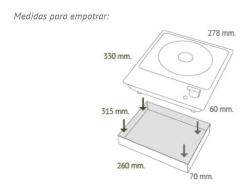 Anafe Eléctrico Hornalla Simple Acero Inoxidable - Sikla Acero Inoxidable - Imagen 3