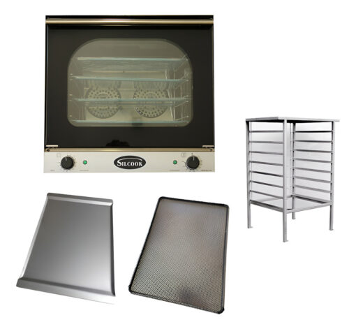 Horno Convector Silcook Humidif Base + 6 Latas 2 Perforadas  Plateado