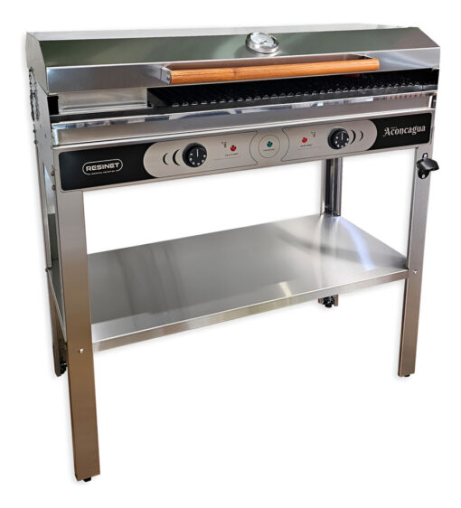 Parrilla Eléctrica Aconcagua 95x45 Tapa Base Funda Resinet  Plateado