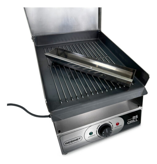 Plancha Grill Eléctrica Lomitera Sandwich 35x42 Resinet R5 Color Plateado - Imagen 4