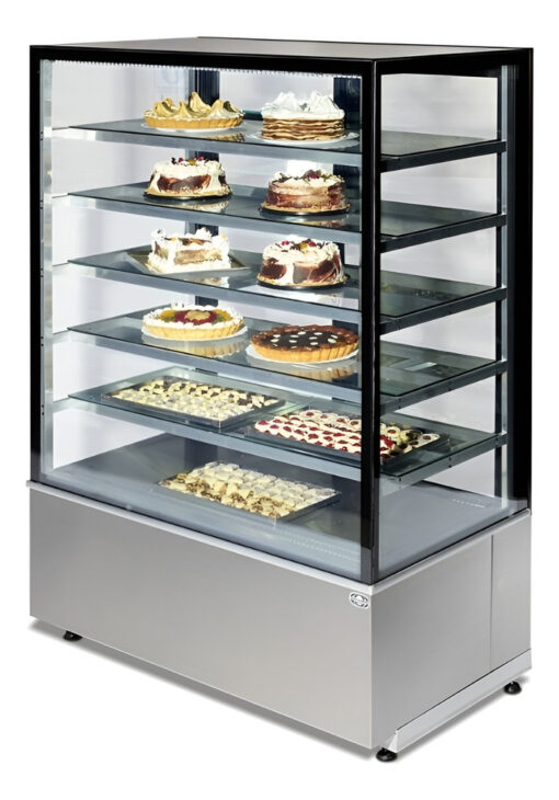 Exhibidor Mantenedor Refrigerado Tortas 120 Cm 6 Niveles Gris