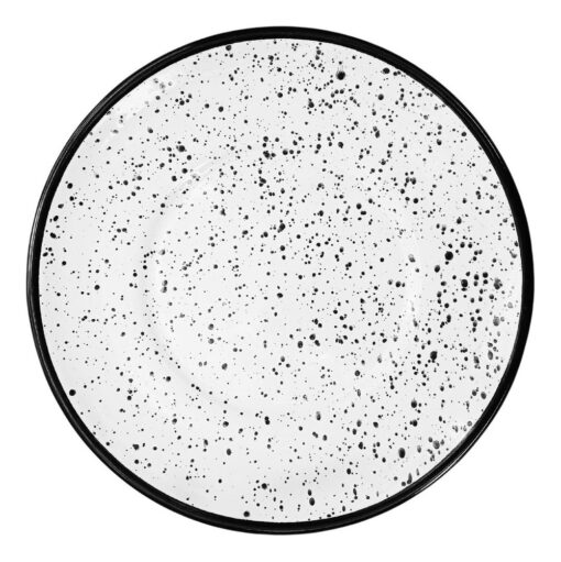 Plato Playo Redondo Metal Enlozado 26cm Salpicado Blanco X 1 - Imagen 4