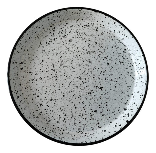 Pack Plato Playo Redondo Enlozado 26cm Salpicado Blanco X 6 Blanco Y Negro Salpicado - Imagen 3