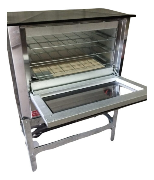 Horno Pizzero A Gas 6 Moldes Pizza Homologado Puerta Vidrio Color Plateado - Imagen 3