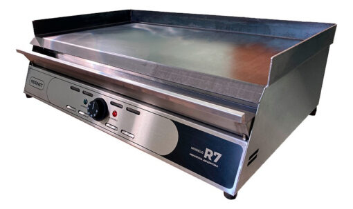Plancha Lisa Eléctrica Lomitera Hamburguesa R7 Tapa Resinet Color Plateado - Imagen 4