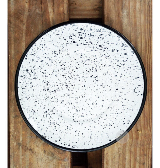 Plato Playo Redondo Metal Enlozado 26cm Salpicado Blanco X 1 - Imagen 5