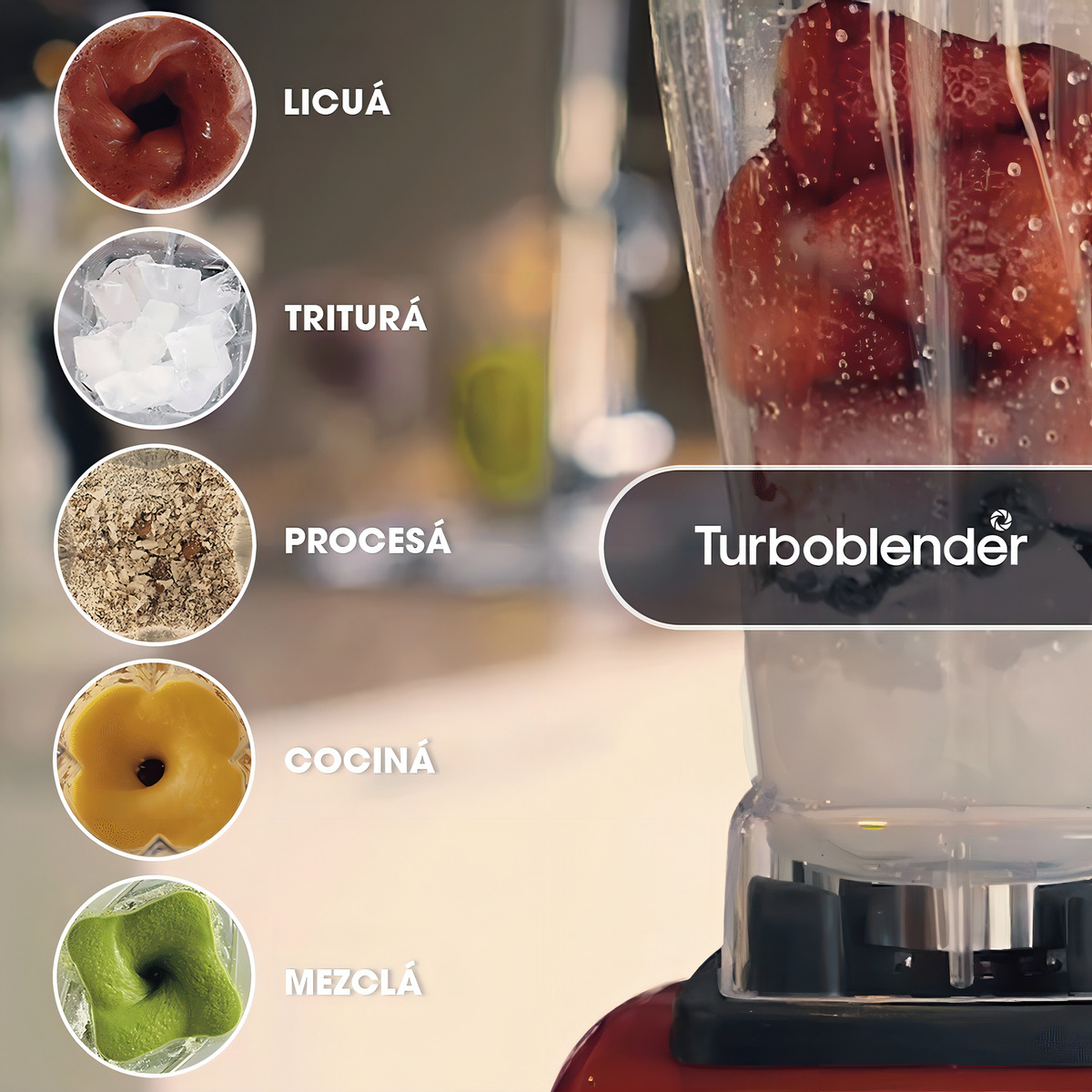 Licuadora 3 Hp Profesional Turboblender 76 Jarra 2 Lts 1500w Color Negro - Imagen 7