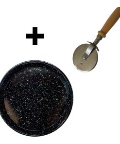 Pack 2 Pizzeras Enlozadas Salpicada Molde Pizza 36 + Rueda