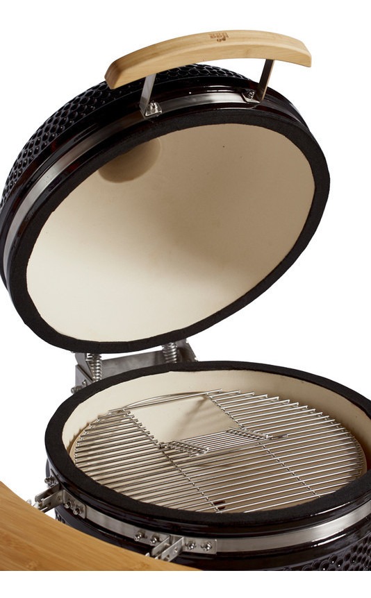 Parrilla Kamado Bbq Grill Kadu K23 Ahumador Ceramico Negro - Imagen 4