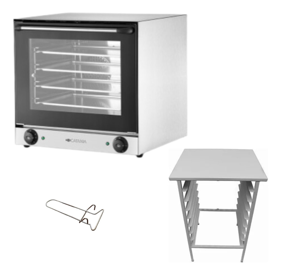 Horno Convector Eléctrico Catania 44x32 Dos Turbinas + Base - Imagen 2
