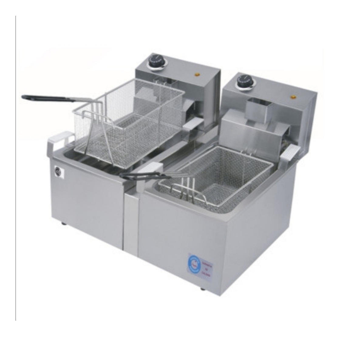 Freidora Electrica Doble 8 Litros Con Canasto Anion Color Plata - Imagen 2