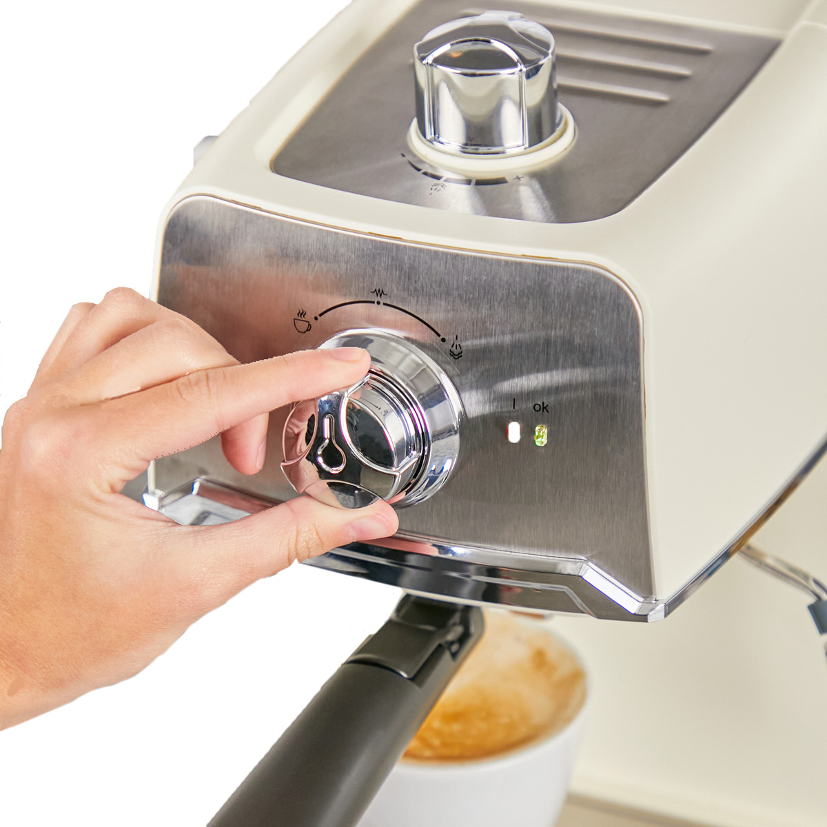 Cafetera Express Clasica Turboblender Con Espumador Color Plateado - Imagen 4