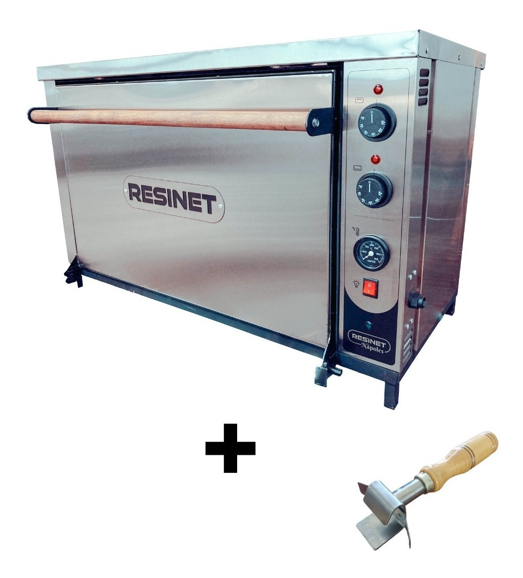 Horno Pizzero Eléctrico 8 Moldes Gratinador Resinet + Pinza - Imagen 4