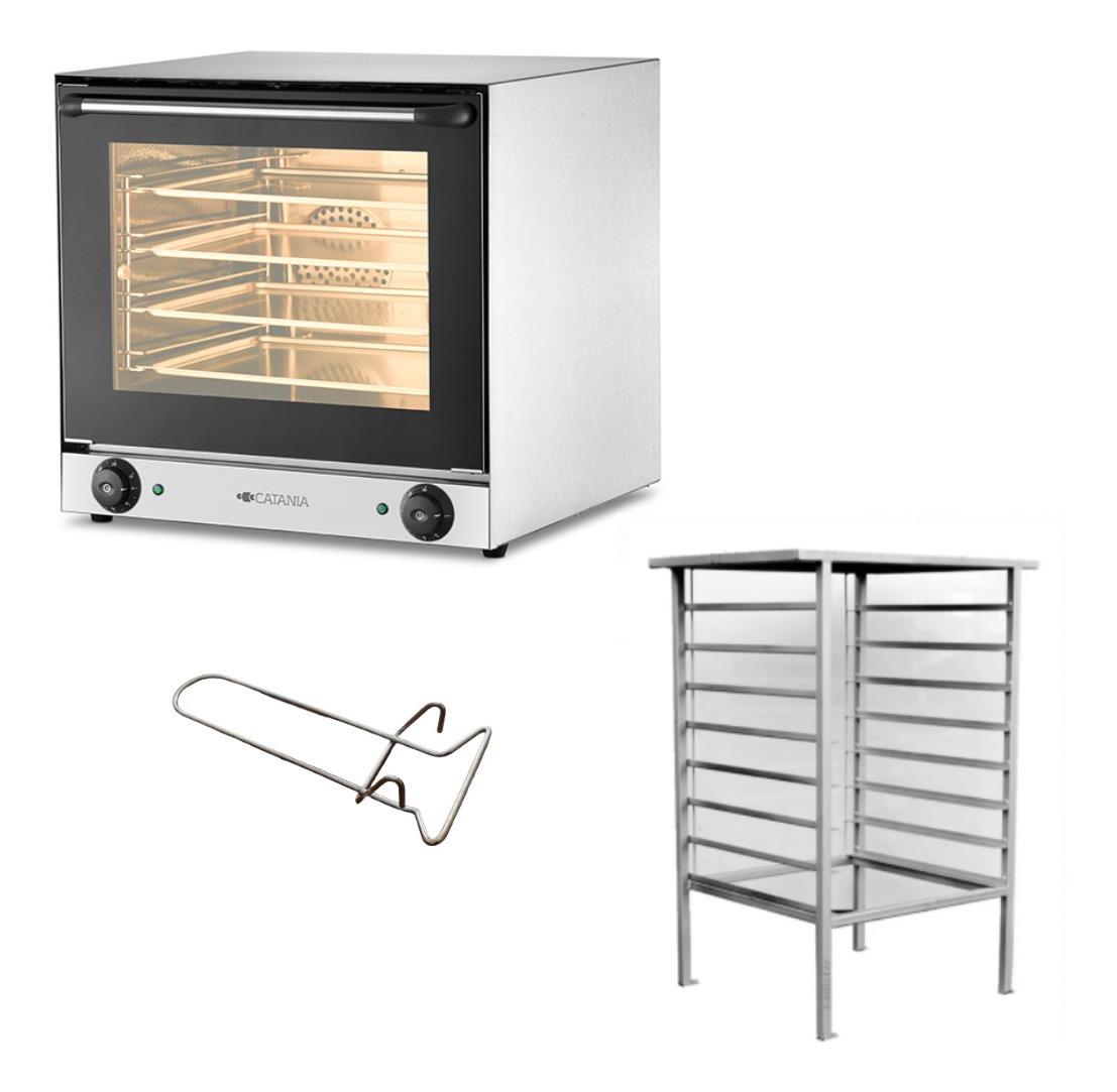 Horno Convector Eléctrico Catania 44x32 Dos Turbinas + Base - Imagen 3