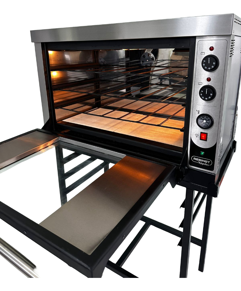 Horno Pizzero Eléctrico 8 Moldes Gratinador Resinet + Pinza - Imagen 2