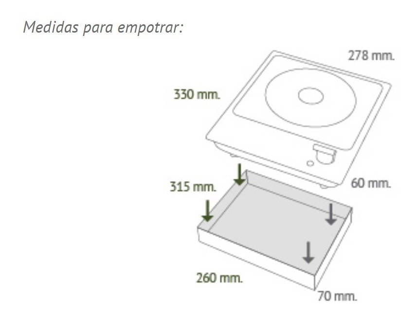 Anafe Electrico Sikla De Acero - 1 Hornalla - Apto Empotrar Color Acero Inoxidable - Imagen 2