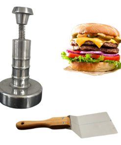 Hamburguesera Manual Golpe 10 Aluminio Espejo + Espátula