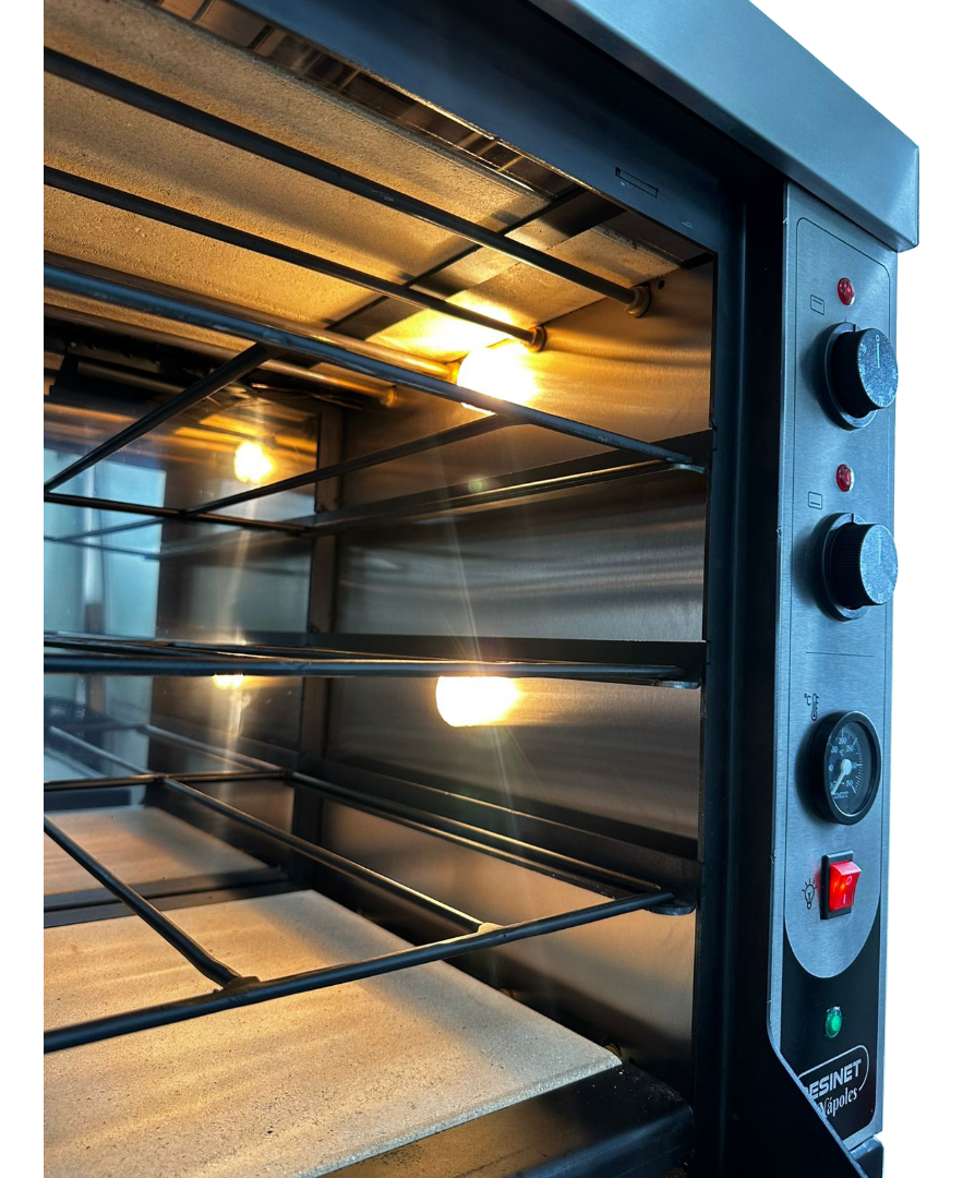 Horno Pizzero Eléctrico 8 Moldes Gratinador Resinet + Pinza - Imagen 3
