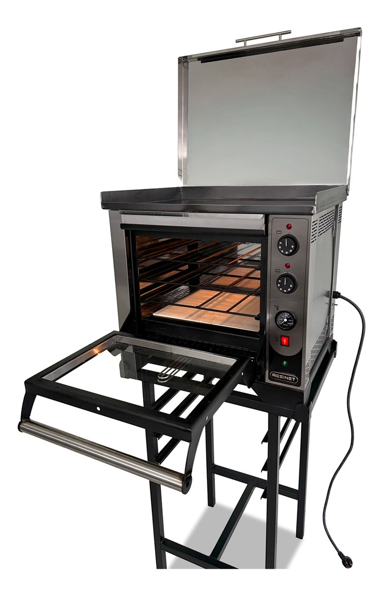 Horno Pizzero Eléctrico Múltiple Plancha Y Carlitero Resinet - Imagen 3