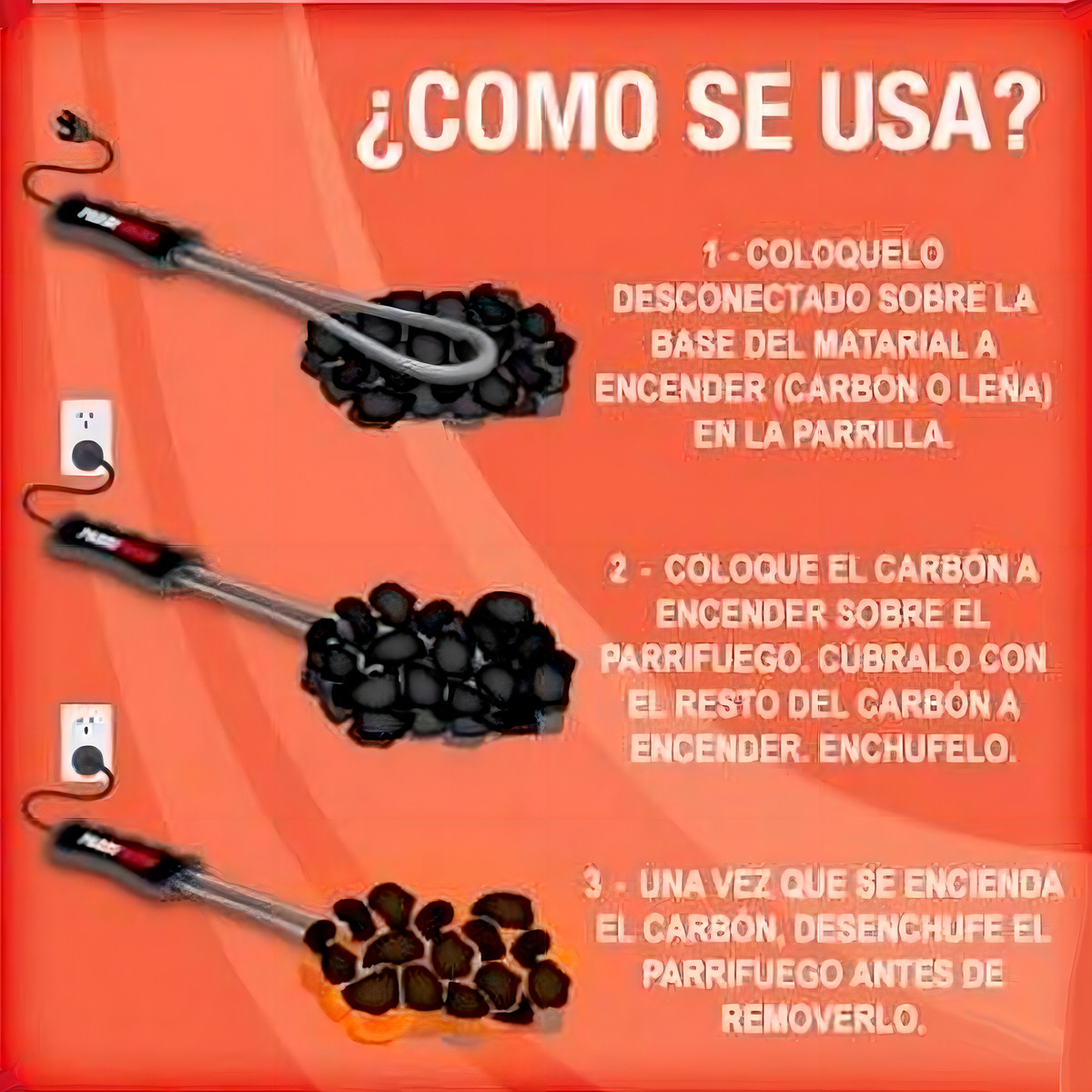 Encendedor Eléctrico Instafire Bbq-1 500w Para Parrilla Y Leña - Imagen 4