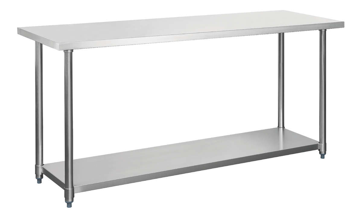 Mesa De Trabajo Mesada Acero Inox 180 Cm Estante Regulable - Imagen 3